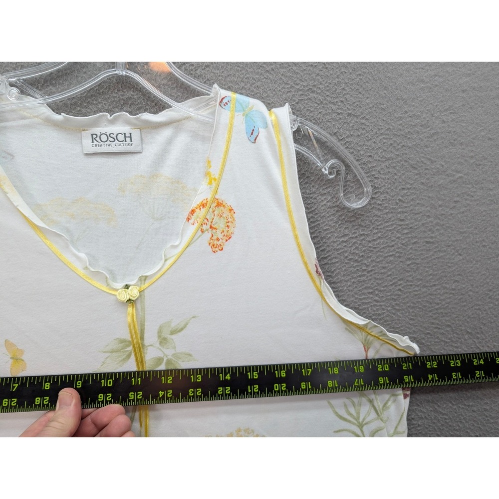 ROSCH Creative Culture Tank Top Womens Plus Size 1X? Floral Butterfly Nightshirt - Picture 6 of 9